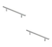 Loops 2x Round T Bar Cabinet Pull Handle 188 x 12mm 128mm Fixing Centres Chrome Loops Multicolor