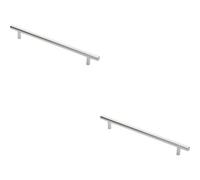 Loops 2X Round T Bar Cabinet Pull Handle 284 X 12mm 224mm Fixing Centres Chrome