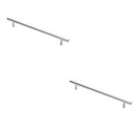 Loops 2x Round T Bar Cabinet Pull Handle 284 x 12mm 224mm Fixing Centres Chrome Loops Multicolor