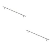 Loops 2X Round T Bar Cabinet Pull Handle 348 X 12mm 288mm Fixing Centres Chrome
