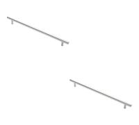 Loops 2x Round T Bar Cabinet Pull Handle 348 x 12mm 288mm Fixing Centres Chrome Loops Multicolor