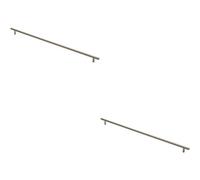 Loops 2X Round T Bar Cabinet Pull Handle 572 X 12mm 512mm Fixing Centres Satin Nickel