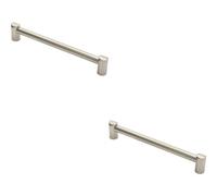 Loops 2X Round Tube Pull Handle 244 X 16mm 224mm Fixing Centres Satin Nickel