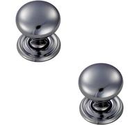 Loops 2x Round Victorian Cupboard Door Knob 32mm Dia Polished Chrome Cabinet Handle Loops Multicolor