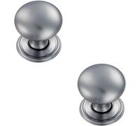 Loops 2x Round Victorian Cupboard Door Knob 32mm Dia Satin Chrome Cabinet Handle Loops Multicolor