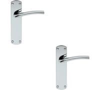 Loops 2x Rounded Curved Bar Handle on Latch Backplate 170 x 42mm Polished Chrome Loops Multicolor