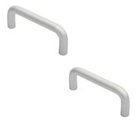 Loops 2X Rounded D Shaped Bar Handle 150mm X 19mm Diameter Satin Anodised Aluminium