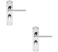 Loops 2x Rounded Straight Bar Handle on Bathroom Backplate 170 x 42mm Polished Chrome Loops Multicolor
