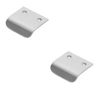 Loops 2X Semi Concealed Cabinet Finger Pull Handle 29mm Fixing Centres Satin Chrome