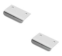 Loops 2X Semi Concealed Cabinet Finger Pull Handle 52mm Fixing Centres Polished Chrome