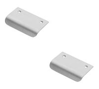 Loops 2X Semi Concealed Cabinet Finger Pull Handle 52mm Fixing Centres Satin Chrome