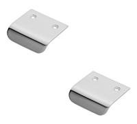 Loops 2X Semi Concealed Cabinet Pull Handle 48 X 50mm 14mm Lip Polished Chrome