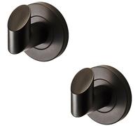 Loops 2x Single Bathroom Robe Hook on Concealed Fix Rose 44.5mm Proj Matt Black Loops Black