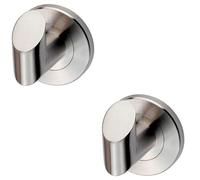 Loops 2x Single Bathroom Robe Hook on Concealed Fix Rose 44.5mm Proj Stainless Steel in Metallics Loops Metallics