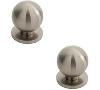 Loops 2X Small Solid Ball Cupboard Door Knob 25mm Dia Satin Nickel Cabinet Handle