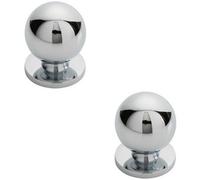 Loops 2X Solid Ball Cupboard Door Knob 25mm Diameter Polished Chrome Cabinet Handle