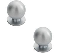 Loops 2X Solid Ball Cupboard Door Knob 30mm Diameter Satin Chrome Cabinet Handle