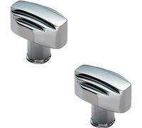 Loops 2X Square Cabinet Door Knob Geometric Design 30 X 20mm Polished Chrome