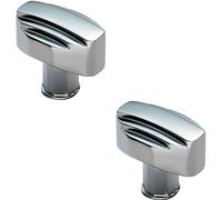 Loops 2x Square Cabinet Door Knob Geometric Design 30 x 20mm Polished Chrome Loops Multicolor