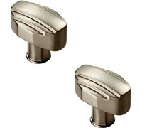 Loops 2X Square Cabinet Door Knob Geometric Design 30 X 20mm Satin Nickel