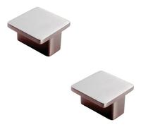 Loops 2X Square T Shape Cupboard Door Knob 38 X 38mm Satin Nickel Cabinet Handle