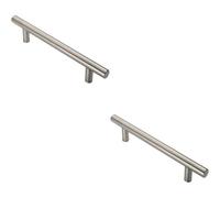 Loops 2X Straight T Bar Pull Handle 775 X 30mm 600mm Fixing Centres Satin Steel