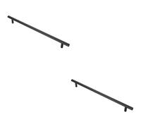 Loops 2x T Bar Cupboard Pull Handle 348 x 12mm 288mm Fixing Centres Matt Black Loops Black