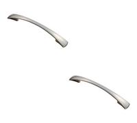 Loops 2X Tapered Pull Handle 172 X 16mm 1 28mm Fixing Centres Satin Nickel Curved Bow