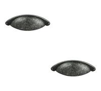 Loops 2X Traditional Cup Pull Handle 104 X 26mm 64mm Fixing Centres Pewter