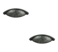 Loops 2x Traditional Cup Pull Handle 104 x 26mm 64mm Fixing Centres Pewter Loops Multicolor