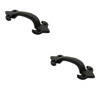 Loops 2X Traditional Forged Iron Pull Handle 132 X 50mm Black Antique Door Handle