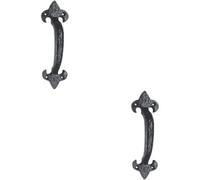 Loops 2X Traditional Forged Iron Pull Handle 180 X 52mm Black Antique Door Handle