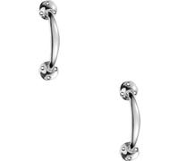 Loops 2X Victorian Bow Shaped Pull Handle 152mm Length 32mm Proj Polished Chrome