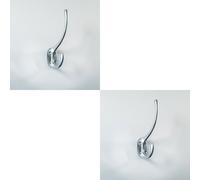 Loops 2x Victorian Hat & Coat Hook on Oval Backplate 64mm Projection Satin Chrome Loops Multicolor