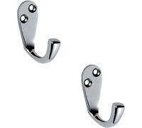 2x Victorian One Piece Single Bathroom Robe Hook 40mm Projection Polished Chrome