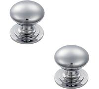 Loops 2x Victorian Round Cupboard Door Knob 25mm Dia Polished Chrome Cabinet Handle Loops Multicolor