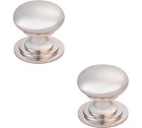 Loops 2X Victorian Round Cupboard Door Knob 38mm Dia Polished Nickel Cabinet Handle