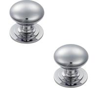 Loops 2x Victorian Round Cupboard Door Knob 42mm Dia Polished Chrome Cabinet Handle Loops Multicolor