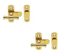 Loops 2x Window T Handle Fastener 57 x 19mm Polished Brass Cabinet Door Lock in Metallics Loops Metallics