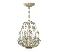 Loops 3 Bulb Ceiling Pendant Light Fitting Silver Leaf LED E14 60W Bulb in Metallics Loops Metallics