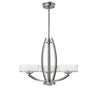 Loops 3 Bulb Chandelier Hanging Pendant LIght Brushed Nickel LED G9 3.5W Bulb in Metallics Loops Metallics
