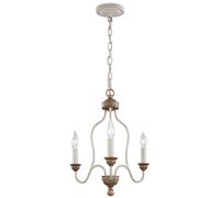 Loops 3 Bulb Chandelier Hanging Pendant LIght Chalk Washed/Beachwood LED E14 60W Bulb Loops Multicolor