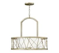 Loops 3 Bulb Chandelier Hanging Pendant LIght Silver Leaf LED E27 100W Bulb in Metallics Loops Metallics