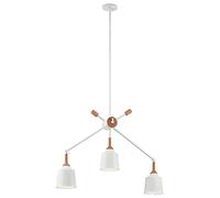 Loops 3 Bulb Chandelier Hanging Pendant LIght White LED E27 60W Bulb Loops White