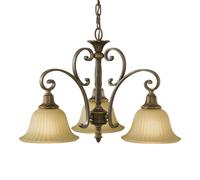 Loops 3 Bulb Chandelier LIght Firenze Gold British Bronze LED E27 60W Loops Multicolor