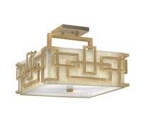 Loops 3 Bulb Semi Flush Light 1920's Style Glass Opaque Shades Bronze LED E27 100W in Clear Loops Clear