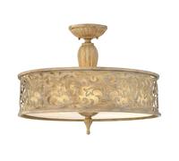 Loops 3 Bulb Semi Flush Light Brushed Champagne LED E27 60W Bulb Loops Multicolor