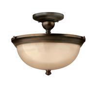 Loops 3 Bulb Wall Light Etched Amber Glass Shade Yolk Type Design Bronze LED E27 60W in Clear Loops Clear