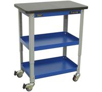 Loops 3 Level Industrial Workshop Trolley - 300kg Capacity - Adjustable Height Loops Multicolor