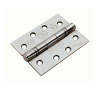 Loops 3 PACK 102 x 76mm Ball Bearing Hinge Bright Stainless Steel Interior Door in Metallics Loops Metallics